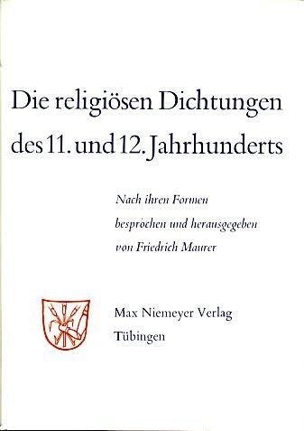 Beispielbild fr Die religisen Dichtungen des 11. und 12. Jahrhunderts. Band III. zum Verkauf von medimops