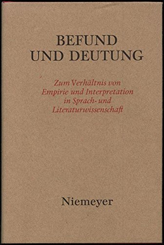 9783484103344: befund_und_deutung-zum_verhaltnis_von_empirie_u._interpretation_in_sprach-_u.
