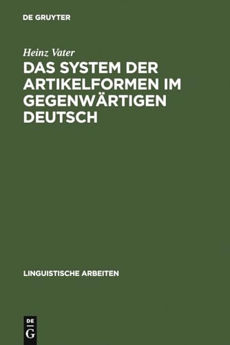 Beispielbild fr Das System der Artikelformen im gegenwrtigen Deutsch . zum Verkauf von Ganymed - Wissenschaftliches Antiquariat