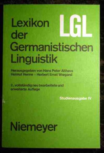 Stock image for Lexikon der germanistischen Linguistik. - Studienausgabe - Band 4. for sale by medimops