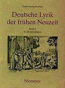 Deutsche Lyrik Der Fruhen Neuzeit: Konfessionalismus (9783484105676) by Hans-Georg Kemper