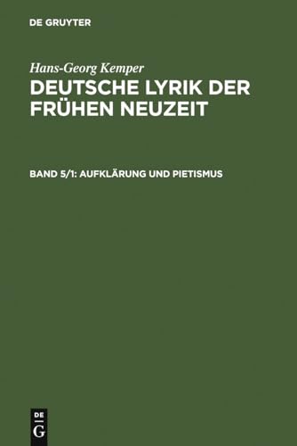 AufklÃ¤rung und Pietismus (9783484105706) by Kemper, Hans-Georg