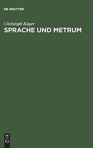 9783484105744: Sprache und Metrum: Semiotik und Linguistik des Verses