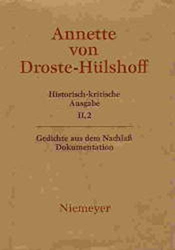 Stock image for Historisch-kritische Ausgabe, Gedichte aus dem Nachlass Dokumentation for sale by Anybook.com