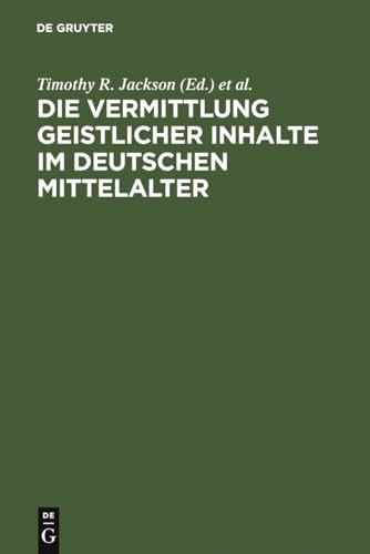 9783484107274: Die Vermittlung geistlicher Inhalte im deutschen Mittelalter: Internationales Symposium, Roscrea 1994