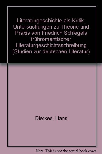 9783484180598: Literaturgeschichte ALS Kritik