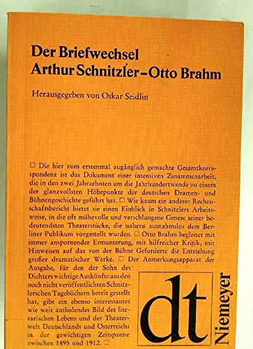 Imagen de archivo de Der Briefwechsel Arthur Schnitzler, Otto Brahm Deutsche Texte; 35 a la venta por ThriftBooks-Atlanta