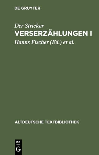 Beispielbild fr Altdeutsche Textbibliothek, Nr.53, Verserzhlungen: BD 1 zum Verkauf von medimops