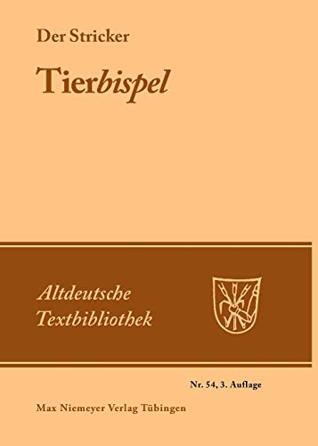 9783484201545: Tierbispel: 54 (Altdeutsche Textbibliothek)