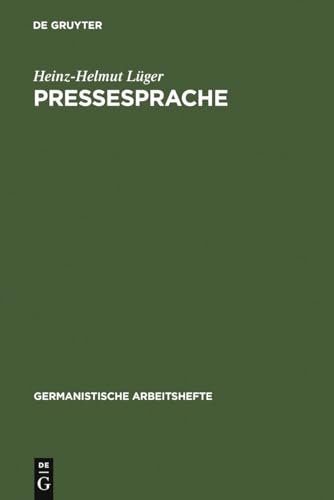 9783484251281: Pressesprache (Germanistische Arbeitshefte, 28) (German Edition)