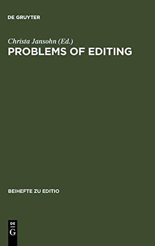 9783484295148: Problems of Editing: 14