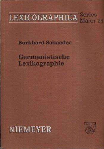 Stock image for Germanistische Lexikographie (Lexicographica) (German Edition) for sale by Midtown Scholar Bookstore