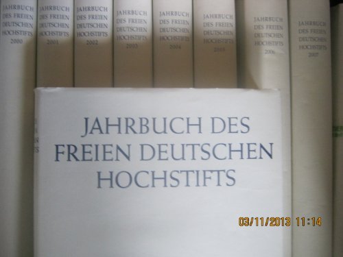 Beispielbild fr Jahrbuch des Freien Deutschen Hochstifts zum Verkauf von Antiquariat Armebooks