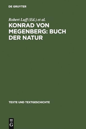 9783484360549: Konrad von Megenberg: Buch der Natur: 53 (Texte Und Textgeschichte)