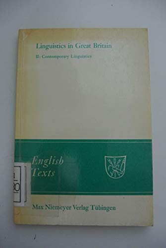 9783484440043: Contemporary linguistics: aus: Linguistics in Great Britain, 2 (English Texts S., 5)