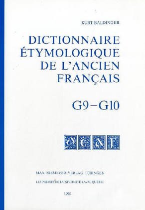 9783484502987: Dictionnaire Etymologique de L Ancien Francais (Deaf). Buchstabe G. Fasc 9-10/Index (French Edition)