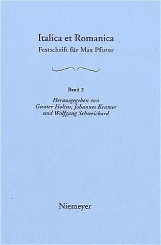 9783484503526: [Morphologie, Syntax, Wortbildung; Sprachkontakte Und Sprachvergleich]: Aus: Italica Et Romanica: Festschrift F R Max Pfister Zum 65. Geburtstag, Bd.