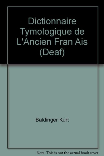 Stock image for Dictionnaire tymologique De L'ancien Franais for sale by Ammareal