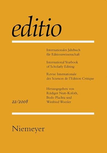 9783484604971: editio Yearbook 2008 (German Edition)