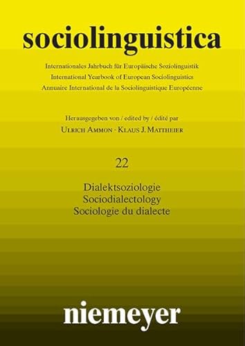 9783484605282: Sociolinguistica 2008: Dialektsoziologie Sociodialectology Sociologie Du Dialecte