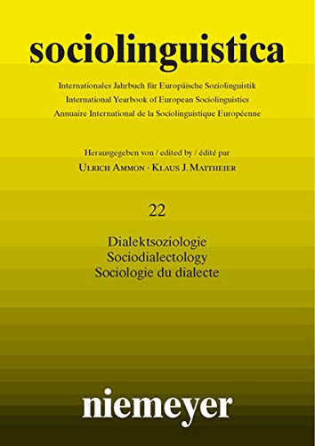 9783484605282: Sociolinguistica 2008: Dialektsoziologie Sociodialectology Sociologie Du Dialecte