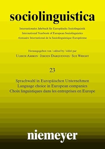 Sprachwahl in EuropÃ¤ischen Unternehmen / Language choice in European companies / Choix linguistiques dans les entreprises en Europe (German Edition) (9783484605862) by Ammon, Ulrich