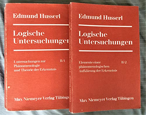 Stock image for Logische Untersuchungen: Untersuchungen zur Phänomenologie und Theorie der Erkenntnis (Volume 2: Parts 1 and 2) for sale by HPB-Red