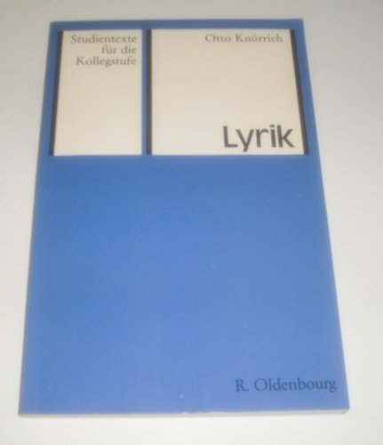 Beispielbild fr Lyrik (Formen und Elemnte) zum Verkauf von TAIXTARCHIV Johannes Krings