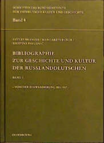 Beispielbild fr Bibliographie zur Geschichte und Kultur der Russlanddeutschen Band 1: Von der Einwanderung bis 1917 zum Verkauf von Ganymed - Wissenschaftliches Antiquariat