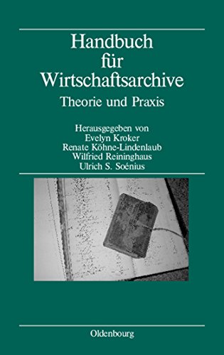 Beispielbild fr Handbuch fr Wirtschaftsarchive: Theorie und Praxis [Gebundene Ausgabe] Evelyn Kroker (Herausgeber), Renate Khne-Lindenlaub (Herausgeber), Wilfried Reininghaus (Herausgeber), Ulrich S Sonius (Herausgeber) Neben den Kernaufgaben wie Erfassen, Bewerten, bernehmen und Verzeichnen nehmen ffentlichkeitsarbeit und Archivmanagement breiten Raum des Handbuchs ein. Die Erschlieung von Akten, Fotos, Plakaten und Filmen wird theoretisch und anhand praktischer Beispiele dargestellt. Der Berufsanfnger erhlt praxisbezogene Hilfe fr verschiedene Bereiche der Arbeit. Der schon lnger im Beruf ttige Archivar bekommt einen berblick ber die neuen Entwicklungen des Fachgebiets. Das Buch dient daher allen Wirtschaftsarchivaren in Unternehmen, Kammern und Verbnden als praxisorientiertes Nachschlagewerk am Arbeitsplatz. Autor: Evelyn Kroker ist ehem. Leiterin des Bergbau-Archivs, Bochum, und ehem. Vorsitzende der Vereinigung deutscher Wirtschaftsarchivare e. V. - Renate Khne-Lindenlaub ist ehem. zum Verkauf von BUCHSERVICE / ANTIQUARIAT Lars Lutzer