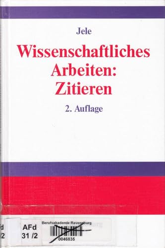 Stock image for Wissenschaftliches Arbeiten: Zitieren for sale by medimops