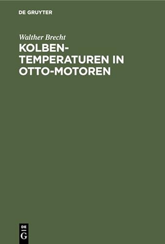 Beispielbild fr Kolbentemperaturen in Otto-Motoren zum Verkauf von Buchpark