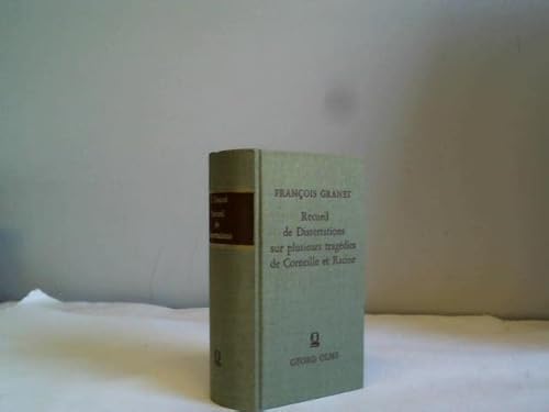 Stock image for 2 VOLUMES IN 1 - Recueil de Dissertations sur plusieurs tragdies de Corneille et Racine for sale by G. & J. CHESTERS