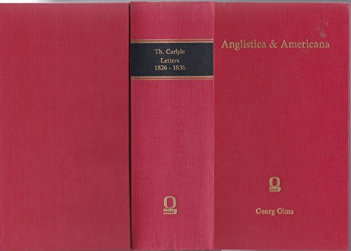 9783487062853: Letters: 1826-1836 : vol. 1/2 : 1826-1832 : 1832-1836 : 2 vol. in 1 (Anglistica & Americana)