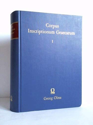 Beispielbild fr Corpus inscriptionum Graecarum. Band I zum Verkauf von Celler Versandantiquariat