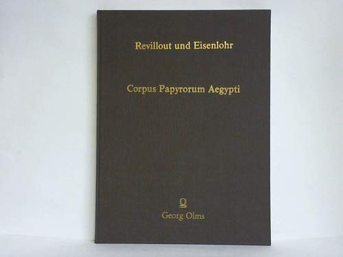 Beispielbild fr Corpus papyrorum Aegypti. zum Verkauf von Antiquariat Rainer Schlicht