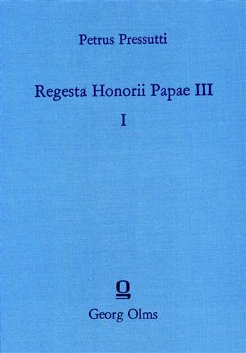 9783487065304: Regesta Honorii Papae III