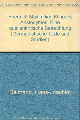 Friedrich Maximilian Klingers "Aristodymos"