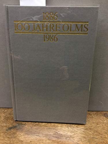 9783487079202: 100 Jahre Olms, 1886-1986