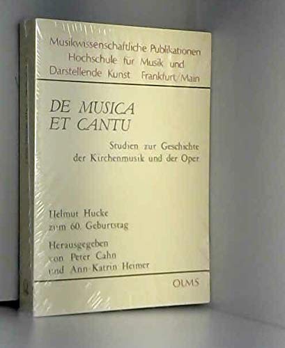 Beispielbild fr De musica et cantu. zum Verkauf von SKULIMA Wiss. Versandbuchhandlung