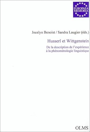 9783487125596: Husserl et Wittgenstein: De la Description de l'Experience a la Phenomenologie Linguistique