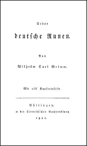 Beispielbild fr Ueber deutsche Runen. zum Verkauf von SKULIMA Wiss. Versandbuchhandlung