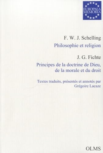 9783487139937: Europaea Memoria: Philosophie et religion ; Principes de la doctrine de Dieu, de la morale et du droit