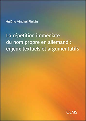 9783487157054: Vinckel-Roisin, H: Rptition immdiate du nom propre en all