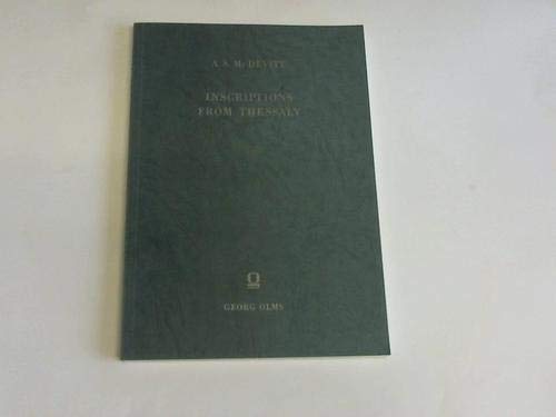 9783487527055: Inscriptions from Thessaly. An analytical handlist and bibliography