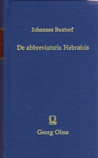 9783487752969: De abbreviaturis Hebraicis liber novus et copiosus.