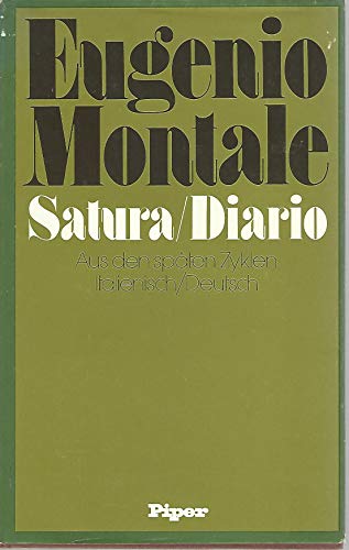 9783492022156: Satura/Diario.. Aus den spten Zyklen. Italienisch/Deutsch.