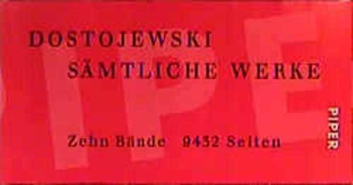 SÃ¤mtliche Werke. (German Edition) (9783492040006) by Dostojewski, Fjodor Michailowitsch