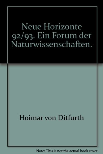 Imagen de archivo de Neue Horizonte 92/93. Ein Forum fr Naturwissenschaften SP 1649 a la venta por Hylaila - Online-Antiquariat