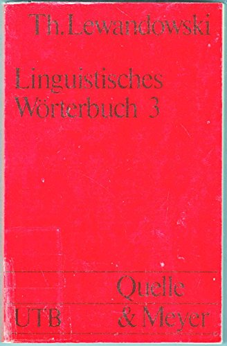 Stock image for Linguistisches Wrterbuch 3. for sale by Bernhard Kiewel Rare Books